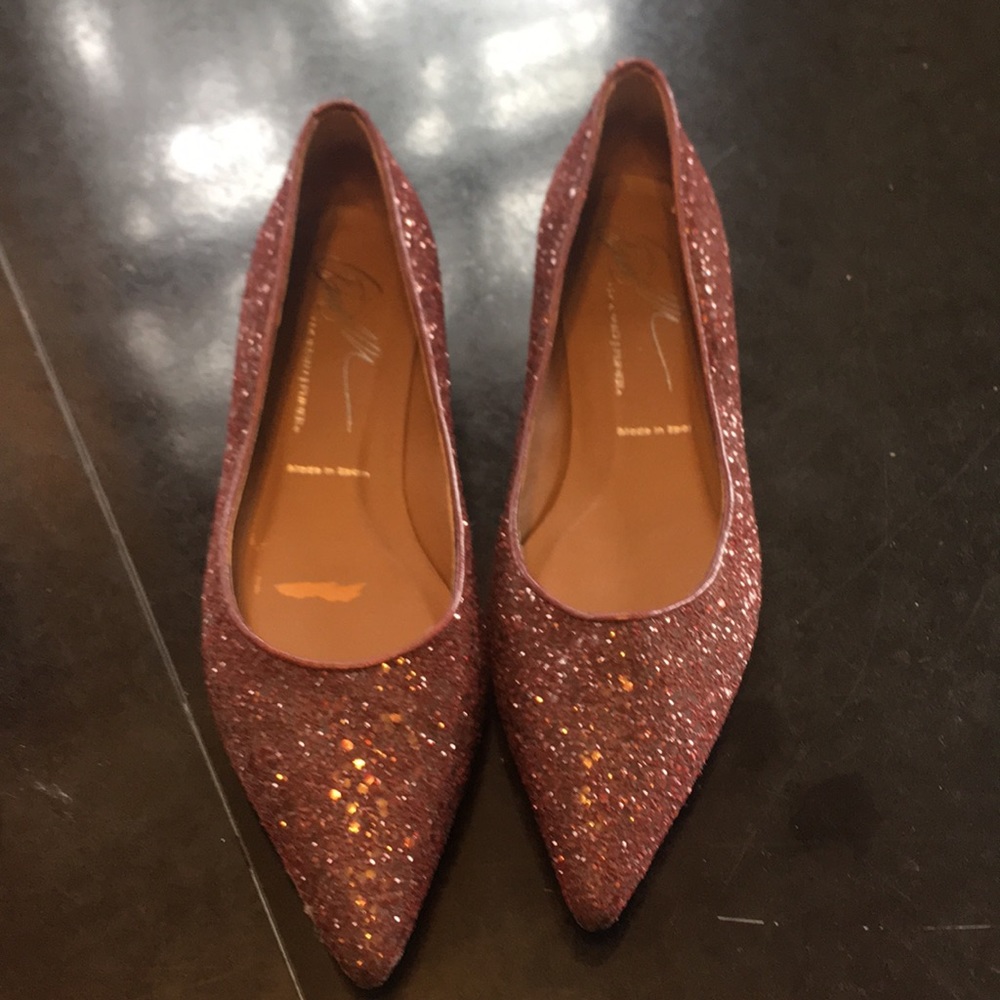 Donald J. Pliner eggplant purple  glitter flats